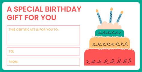 Birthday Certificate T Voucher Template Free Free Printable T