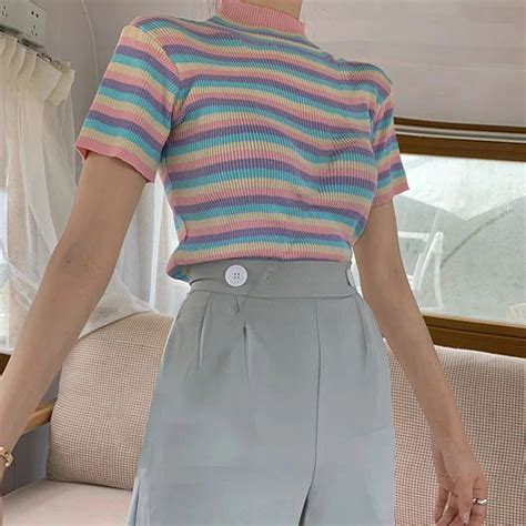 Pastel Sweetz Ribbed Top Pastel Aesthetic Outfit Pastel Colors Fashion Cute Outfits