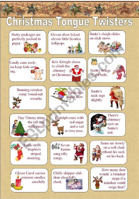18 Cards With Christmas Tongue Twisters Hope You Will Like Them You