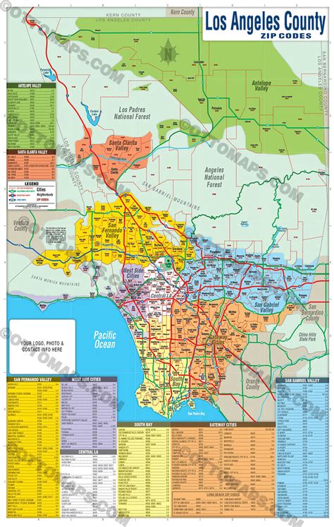Printable Los Angeles Zip Code Map Zone Map