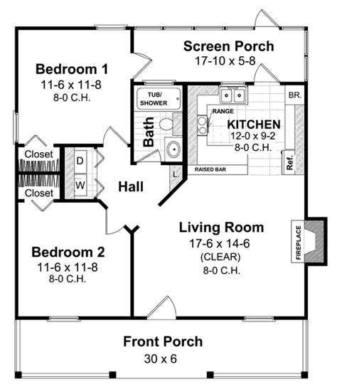 Although many small floor plans are often plain and simple, we offer hundreds of small home designs that are absolutely charming, well planned, well zoned and a joy to live in. Cottage Style House Plan - 2 Beds 1 Baths 800 Sq/Ft Plan ...