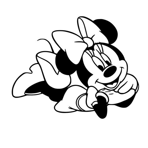 Minnie Mouse Lying Down Minnie Mouse Kids Coloring Pages