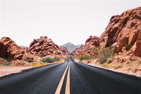 Road Through Desert Landscape Hoodoo Wallpaper