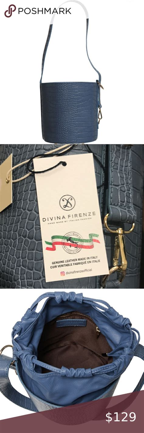 Divina Firenze Crocco Bucket Shoulder Bag Shoulder Bag Leather