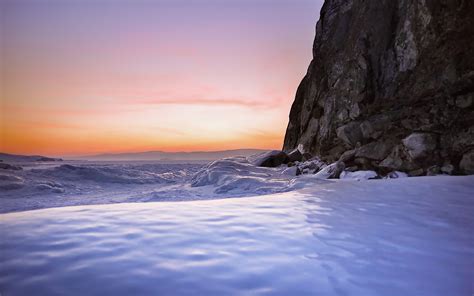 Winter Frozen Mountains Rocks Scenery Preview