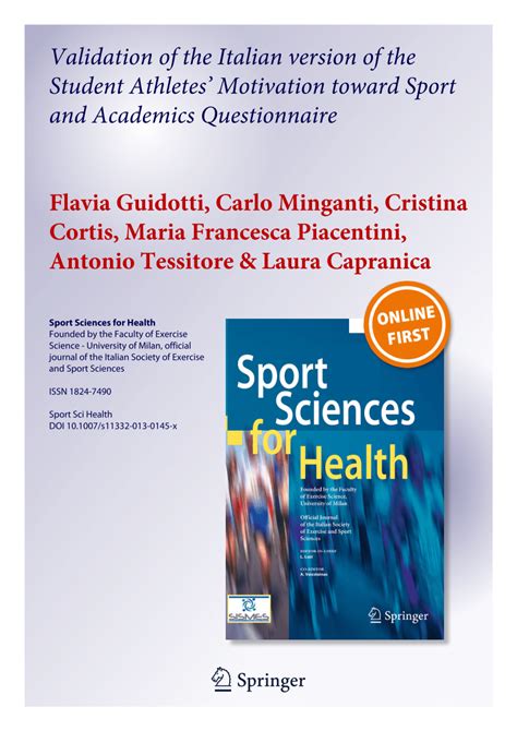 Pdf Validation Of The Italian Version Of The Student Athletes