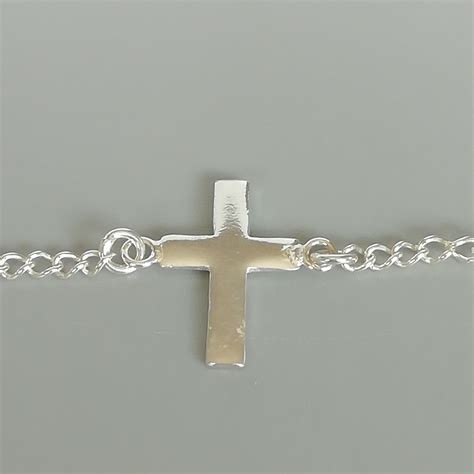 Cross Bracelet Sterling Silver Charm Bracelet Religious Etsy