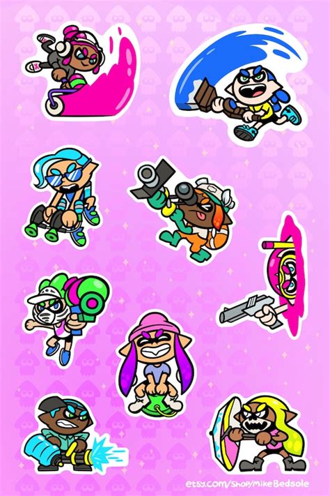 Splatoon 2 Inkling 6x4 Sticker Sheet Etsy