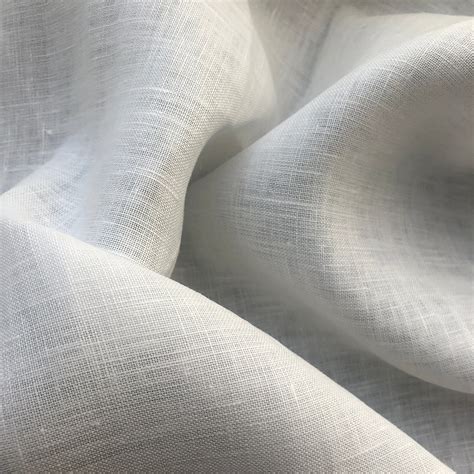 52 100 Linen 55 Oz White Woven Fabric By The Yard Etsy