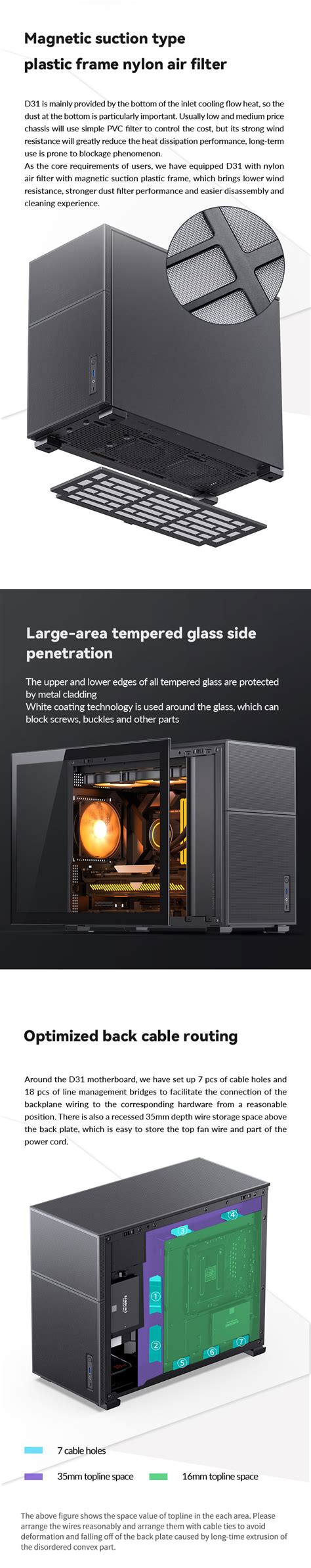 Jonsbo D31 Mesh Black Micro Atx Computer Case Tempered Glass 1 Side M