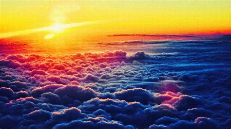 Photo Manipulation Clouds Nature Sky Sun Orange Blue Artwork