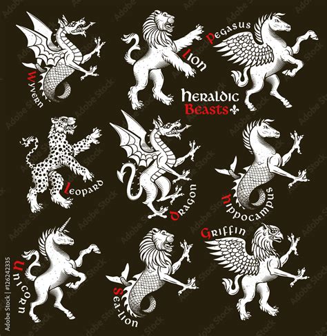 Heraldic Beasts Vector Illustration Stock Vector Adobe Stock