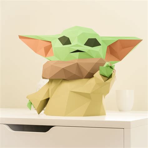 Baby Yoda Star Wars Papercraft Diy Paper Craft Model Etsy Uk
