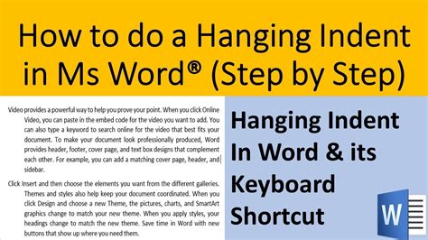Hanging indents in word shouldn't be a headache, and they won't be after you know this microsoft word hack! Step by step way to do a hanging indent in Ms Word | How ...