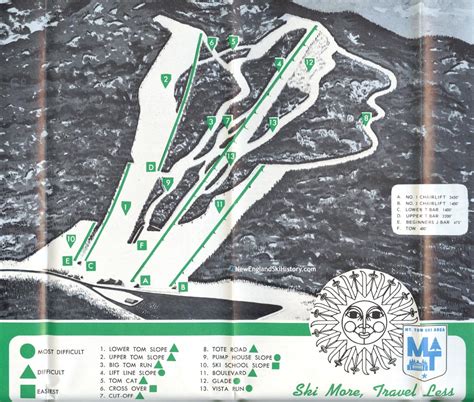 1973 74 Mt Tom Trail Map New England Ski Map Database