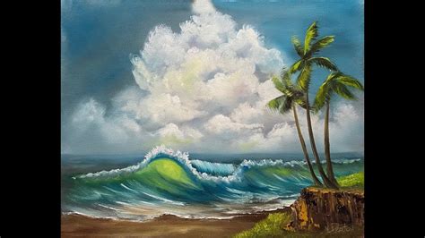 Seascape Bob Ross Style Oil Painting Tutorial Youtube