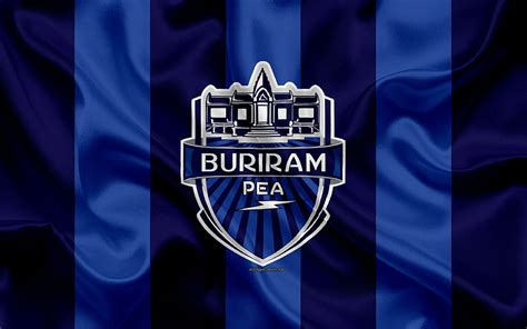 Buriram United Fc Logo Silk Texture Thai Football Club Blue Flag Thai League 1 Hd Wallpaper
