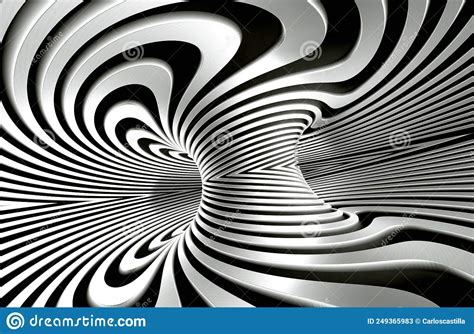 Abstract Spiral Background In Black And White Pattern Stock