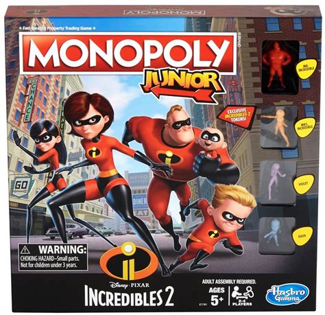 Disney Pixar Incredibles 2 Monopoly Junior Board Game Hasbro Games Toywiz