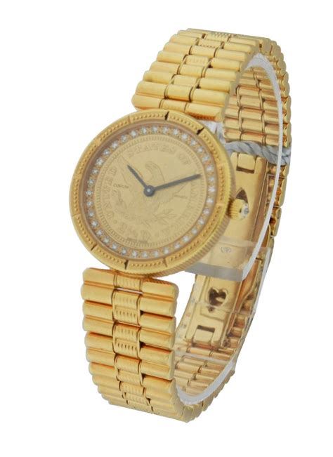 Corum 20 dollars double eagle yellow gold coin manual mens. 5068556V041 Corum Gold Coin Watch Ladies on Bracelet | Essential Watches
