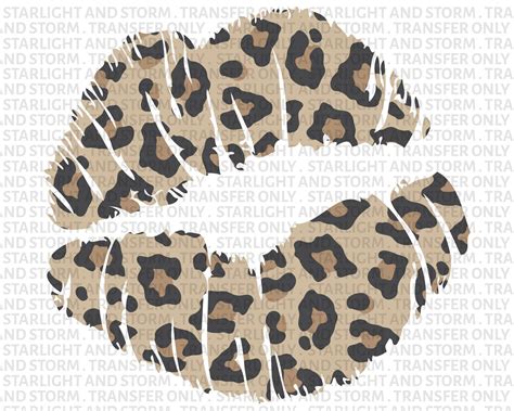 Leopard Kiss Lips Sublimation Transfer Heat Press Transfer Etsy