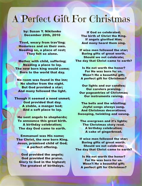 Christian Images In My Treasure Box Christmas Poem Poster