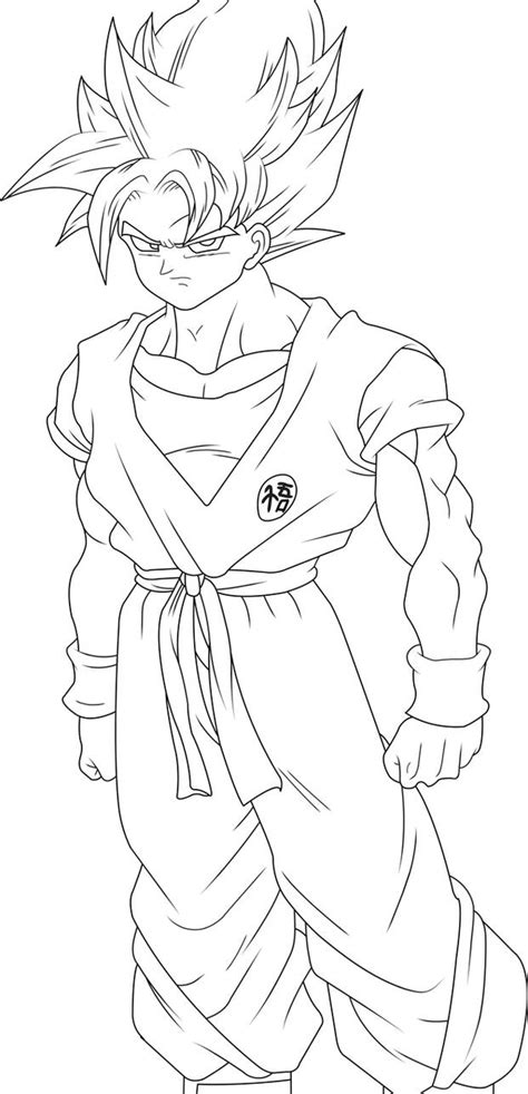 Super Saiyan Goku Line Art By Luffy12356 On Deviantart