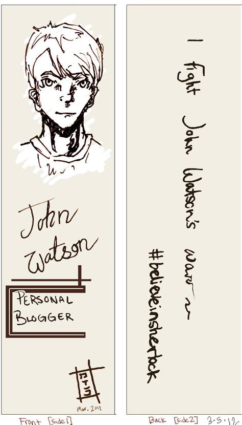 John Watson Bookmark Design By Kakai Tan On Deviantart