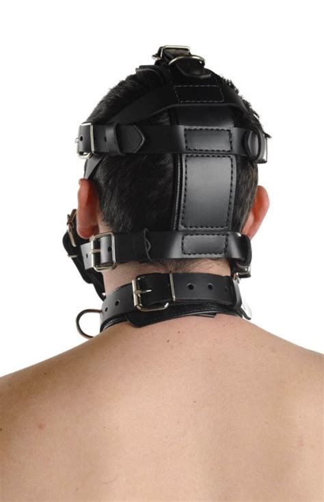 Strict Leather Padded Leather Muzzle And Face Harness Dallas Novelty