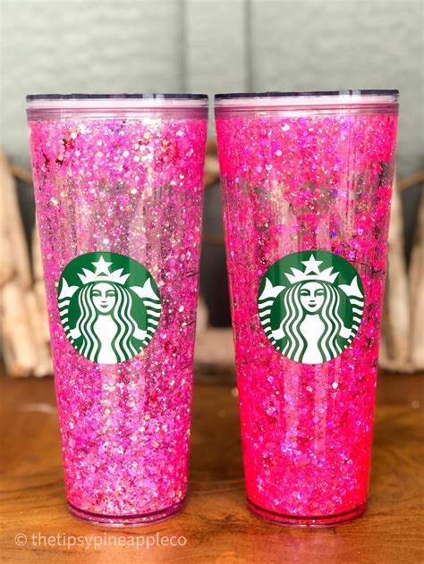 Starbucks Snowglobe Floating Glitter Tumbler Cup Hot Pink Etsy