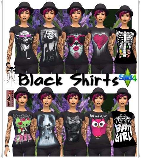 Black Shirts For Females At Annetts Sims 4 Welt Sims 4 Updates