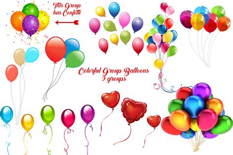 3.1 in, 4 in an Balloons and Confetti Clip Art By Me and Ameliè ...