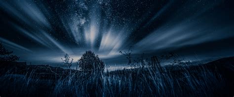 Starry Sky Wallpaper 4k Northern Lights Dark Night