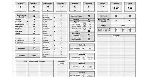 Fillable For The Most Part Automated Character Sheet Rdndnext
