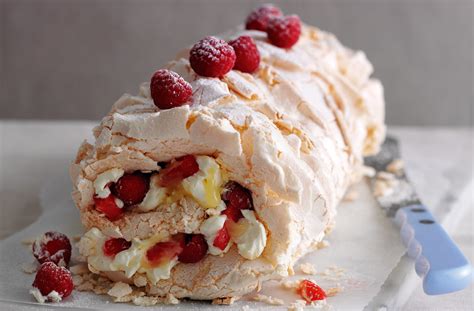Mary berry, star judge of the great british bake off, presents 100 delectable baking recipes. Berry Meringue Roulade Recipe | Dessert Recipes | Tesco ...