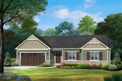 This One Story House Plan Offers 3 Bedrooms Clustered To The Right
