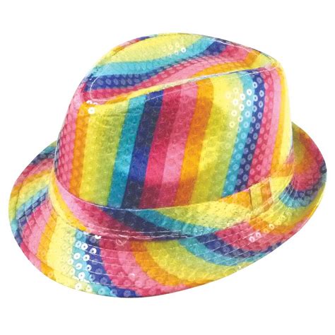 Adults Gay Pride Accessory Rainbow Hats Womens LGBT Parade Party