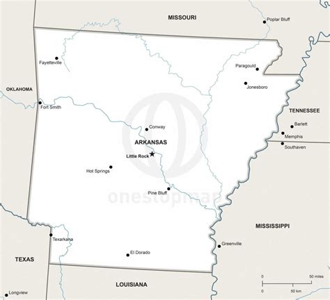 Vector Map Of Arkansas Political One Stop Map