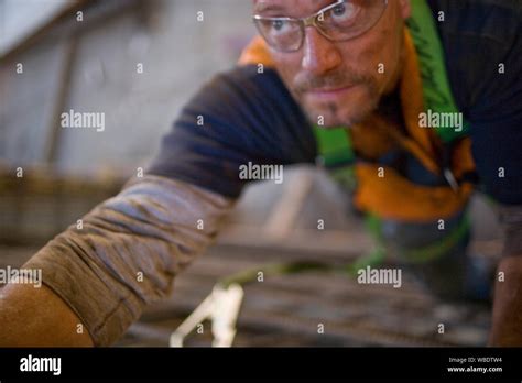 Dirty Mid Adult Construction Worker Stock Photo Alamy