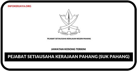 Semua permohonan jawatan hendaklah dibuat dengan menggunakan borang permohonan jawatan kosong yang anda boleh muatturun di lampiran yang telah kami sediakan pautannya dibawah. Jawatan Kosong Terkini Pejabat Setiausaha Kerajaan Pahang ...