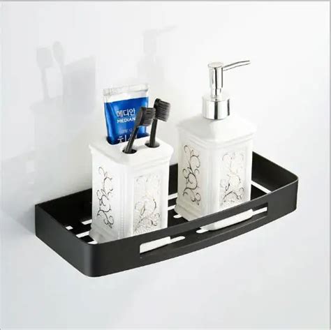 Wall Mounted Black 304 Stainless Steel Bathroom Soap Dish Bath Shower Shelf Bath Shampoo Holder