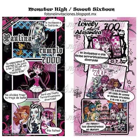 See more ideas about disney party, kids invitations, fiesta party. Fotonei invitaciones y más...: Invitaciones Monster High ...