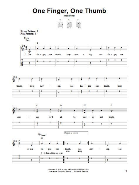 Easy songs without barre chords. One Finger, One Thumb by Traditional - Easy Guitar Tab - Guitar Instructor