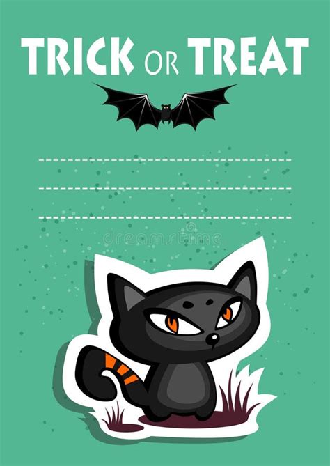 Halloween Black Cat Stock Vector Illustration Of Greeting 78245955