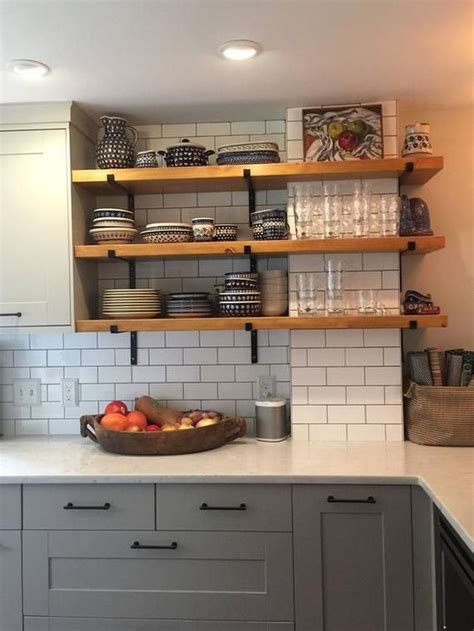42 Enchanting Small Kitchen Remodel Ideas With Open Shelves To Try