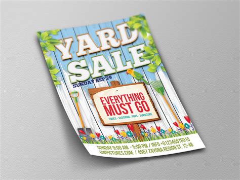 Yard Sale - Garage Sales Flyer Template by OWPictures on Dribbble