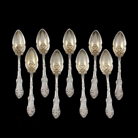 Set Of Nine Towle Old English Sterling Silver Orange Spoons Lot 2207