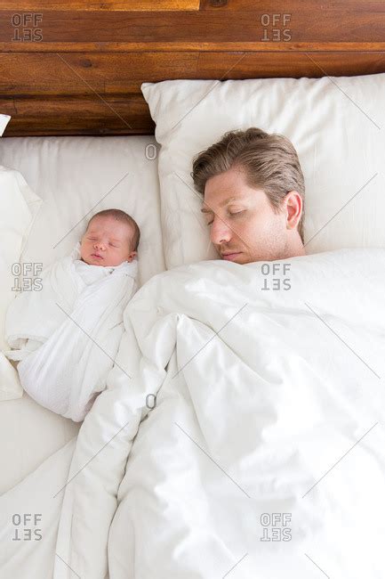 Baby And Father Sleeping Offset Stock Photo Offset