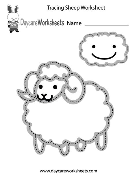 Free Preschool Tracing Sheep Worksheet