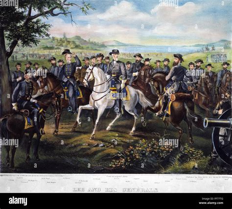 Lee And His Generals Nrobert E Lee And His Generals Lithograph